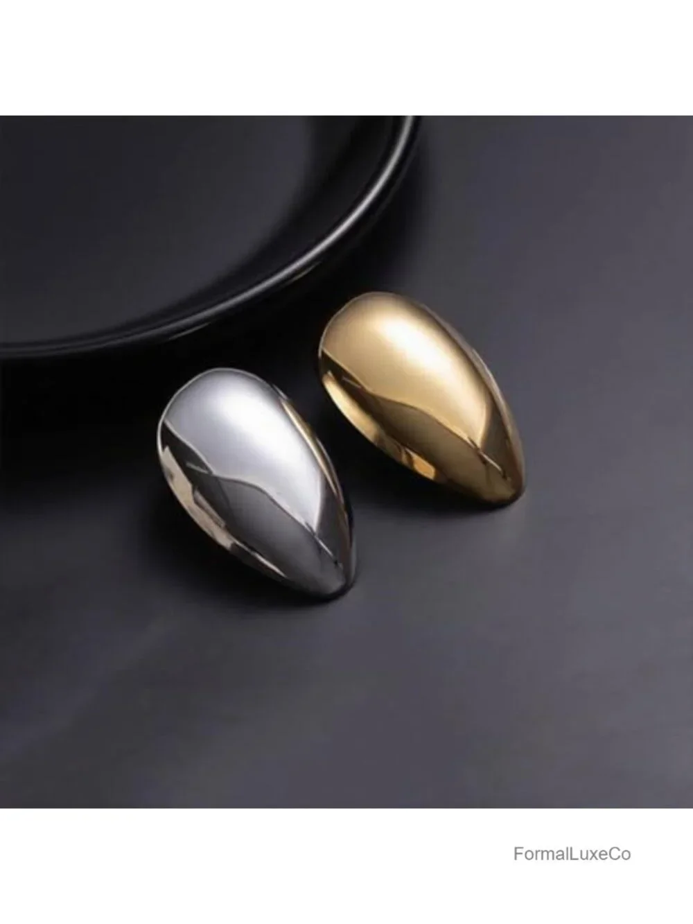 Chunky Teardrop Brooch Vintage Geometric Waterdrop Lapel Pin for Women